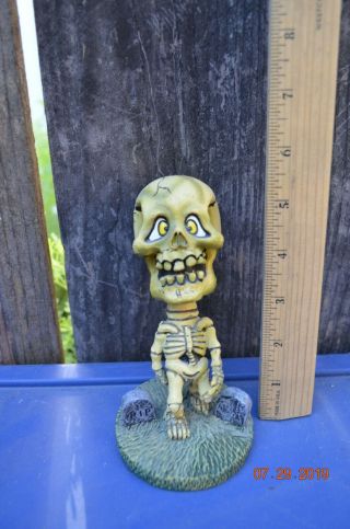Halloween Bobble Head Skeleton Skull Figure
