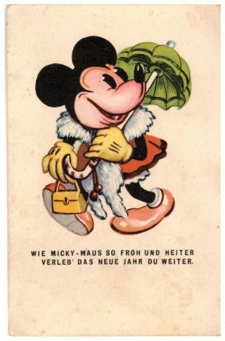 Mickey Mouse Walt Disney Old Vintage Color Pc Germany 1931