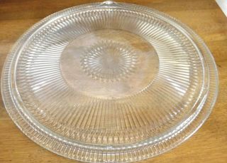 Vtg Chrome Metal Round Dome Cake Keeper Saver Cover Glass Plate Mid Century Mod 4
