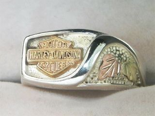 Stamper Co.  Harley Davidson Sterling & 10k Black Hills Band Fine Ring - Size 10.  75