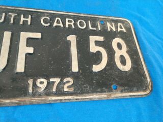 Vintage License Plate Tag South Carolina SC 1972 FJF 158 Rustic $4 Combine Ship 3