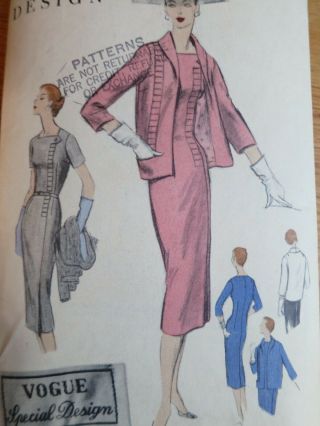 Vogue Special Design S 4662 Vintage Dress,  Jacket Pattern 16 Bust 34 50s 1950s