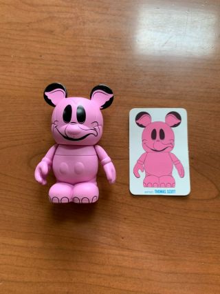 Disney 3 " Vinylmation Animation 1 Pink Elephant Light Pink Chaser With Card