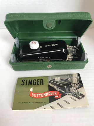 Vintage Sewing - Singer Buttonholer Attachment For Class 301 Machine W/templates