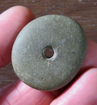 Well Made Archaic - Woodland Hardstone Bead,  East Tn.  Area X Beutell,  L.  1 1/2 In.