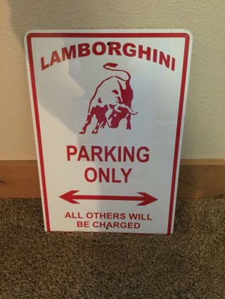 Vintage Style Lamborghini Bull Parking Metal Sign Car Automobile Red Man Cave