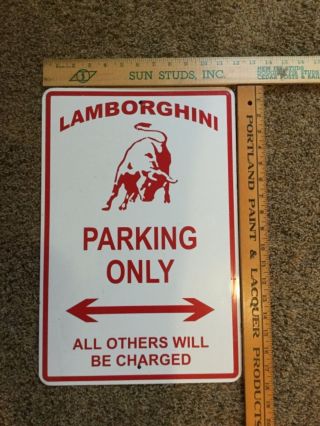 Vintage Style LAMBORGHINI Bull PARKING Metal Sign Car Automobile Red Man Cave 5