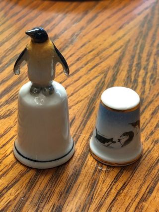 2 Penguin Thimbles Porcelain Fine Bone China