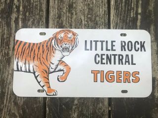 Vintage Little Rock Arkansas Central High School Tigers Metal License Plate