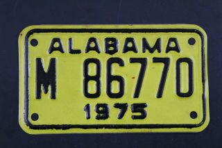 1975 Vintage Alabama Motorcycle License Plate M - 86770