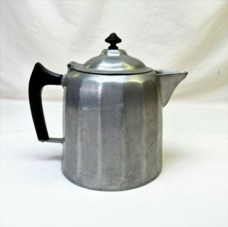 1902 Wagner Sidney O Cast Aluminum 3 Qt Quart Coffee Pot Kettle Rare Wood Handle