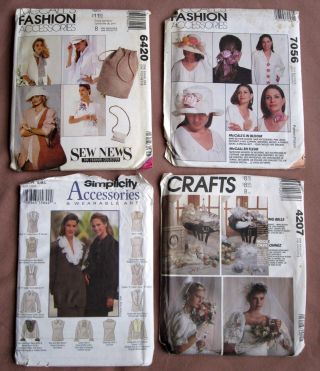 Mccalls Simplicity Accessories Sewing Patterns Wedding Hats Jabot Bow Ruffle