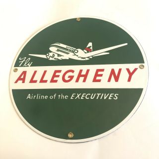 Fly Allegheny Airline Vintage Aviation 12 " Metal Sign Airline Of The Executives