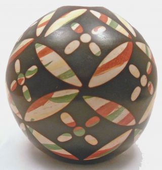 Signed Suyon HAND - CRAFTED CERAMIC SPHERE Chulucanas,  Peru,  Pottery 1538 3