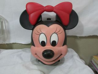 Vintage Minnie Mouse Aladdin Lunch Box Character Head Walt Disney 1980 