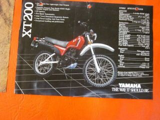 4 Vintage Yamaha Motorcycle Brochures XT125J XT200J XT500 XT250 XT500D XT series 5
