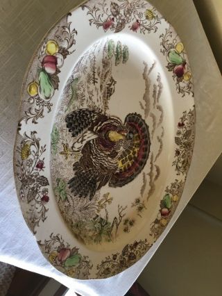 Vintage Turkey Platter 18x14 2