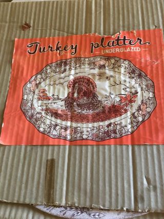 Vintage Turkey Platter 18x14 5