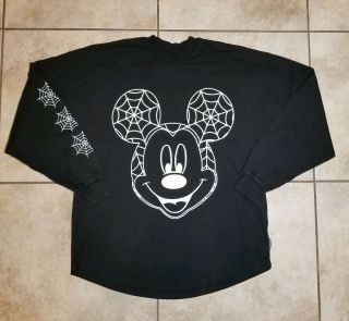 Blk Disney Spirit Jersey Halloween " Boo " Mickey Mouse Long Sleeve Shirt - Size M