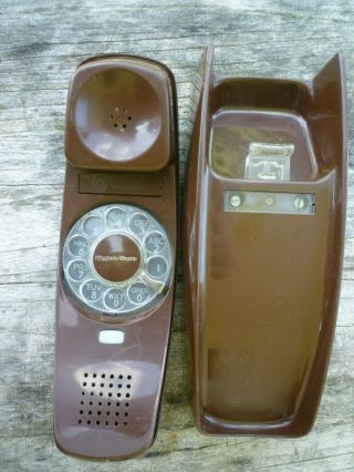 Vintage Western Electric Trimline Chocolate Brown Rotary Dial Wall Phone No Cord