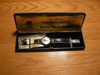 Vintage Walt Disney Bradley Commemorative Mickey Mouse Watch 50 Years