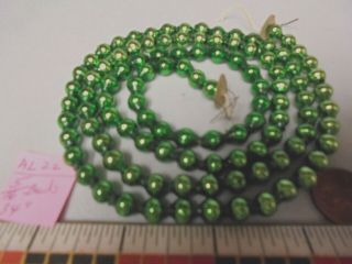 Christmas Garland Mercury Glass Green 34 " Long 5/16 " Beads Al22 Vintage
