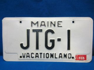Vintage 1984 Maine Vanity License Plate " Jtg - 1 " As Pictured In