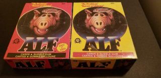 (2) 1987 Alf Tv Show Series 1 & 2 Opc (canada) Rare Full Boxes 36 Packs Each