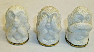 A Set Of Three Wise Monkey Thimbles - - See No 