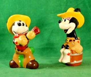 Vintage Mickey Mouse Minnie Mouse Salt Pepper Shakers Walt Disney Production