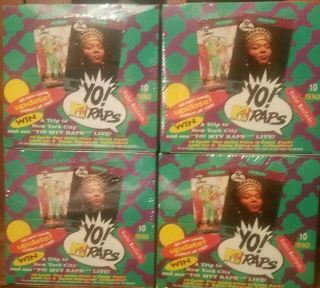 Yo Mtv Raps Proset Music Cards 4 Boxes 144 Packs Factory 36 Ea.