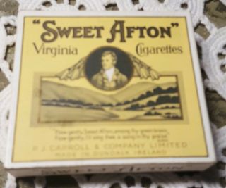 Vintage " Sweet Afton " Virginia Cigarettes Box P.  J.  Carrol & Co Dundalk Ireland
