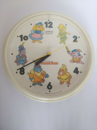 Walt Disney Gummi Bears Wall Clock Lorus Quartz White 6 Characters