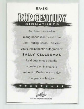 2012 LEAF POP CENTURY SALLY KELLERMAN AUTOGRAPH 2