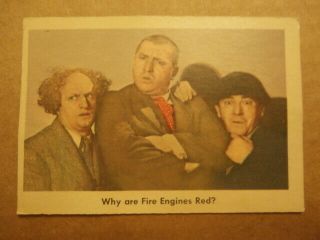 1959 Fleer Three Stooges Trading Cards 89 Vg " Why Are Fire Engines Red? "