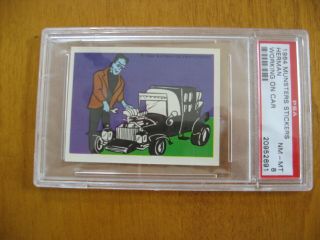 1964 Munsters Trading Card Sticker Herman Psa Graded Near To