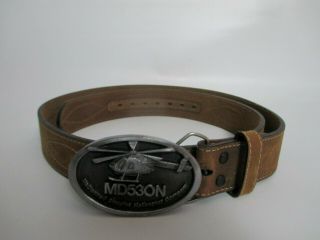 Mcdonnell Douglas Helicopters Collector Series Belt & Buckle 4 Of 5 Md53on Brown
