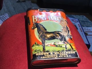 Vintage Big Ben 3 - Line Tobacco Tin Tobacco,  Horse,  Advertising Louisville,  Ky