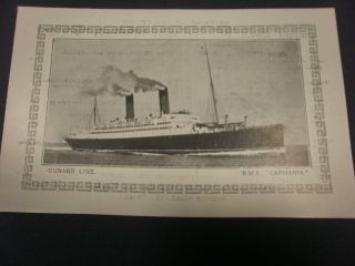 Log Abstract For Cunard Rms Carmania 1923