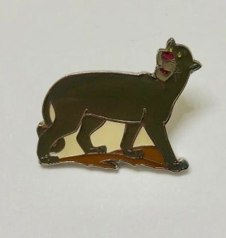 Rare Htf Disney The Jungle Book Bagheera On Branch Black Panther Cat Pin Brooch