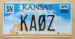 Kansas Amateur Ham Radio Operator License Plate " Ka 0z Ks Wizard Of Oz
