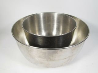 2 VTG SUNBEAM MIXMASTER 12 - SPEED MMB STAINLESS STEEL MIXING BOWLS LARGE & SMALL 6