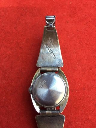 VTG E Anderson NAVAJO STERLING WATCH BAND Tips NUGGET TURQUOISE & Helbros Watch 4