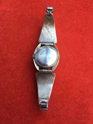 VTG E Anderson NAVAJO STERLING WATCH BAND Tips NUGGET TURQUOISE & Helbros Watch 6