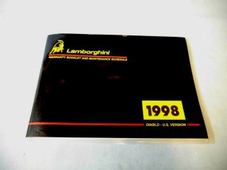 1998 Factory Issued Lamborghini & Maintenance Book U.  S.  Version