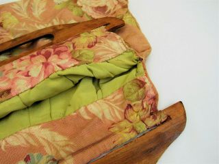 Vintage Knitting Bag 1940s wood handle needlecrafts sewing yarn tote bag 4