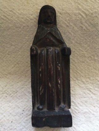 Vintage/antique Hand Carved Dark Wood Poly Santos Figure Religious No Hands 5 "