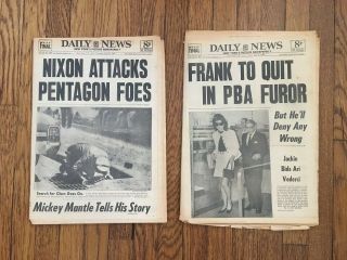 2 - York Daily News June 5th/6th,  1969 Nixon/pba/jackie O/mets/mantle