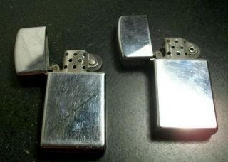 2 Vintage Zippo Lighters One Inscribed W/ Name Sylvia Higgins Other Plain