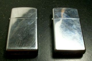 2 vintage ZIPPO lighters one inscribed w/ name Sylvia Higgins other plain 2